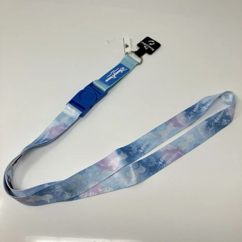 Disney Parks Lanyard Frozen 2 Elsa Anna Olaf Reversible Blue Badge Holder